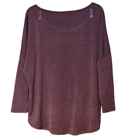 Uget oversized burgundy long sleeve sweater oxblood high-low hem size large - Picture 2 of 5
